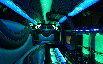 Inside a Stretch Limousine from our Limo Service Visalia